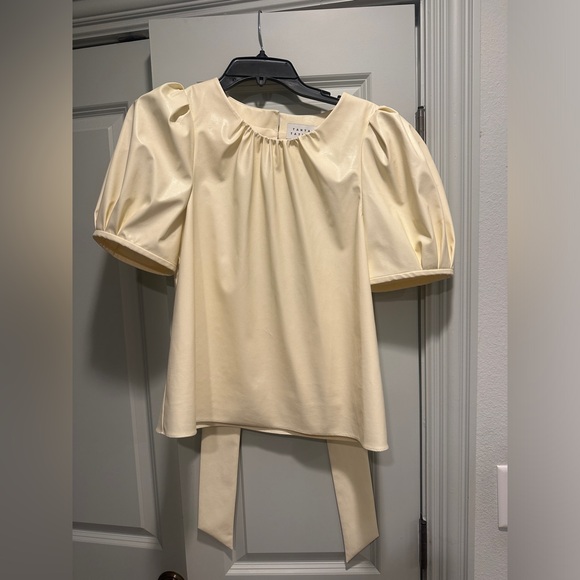Tanya Taylor Cream Puff Sleeve Blouse